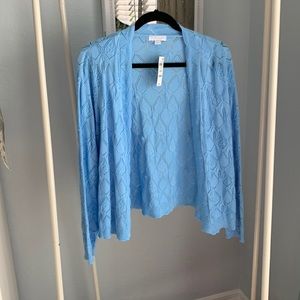Charter club size large pale blue glacier open cardigan